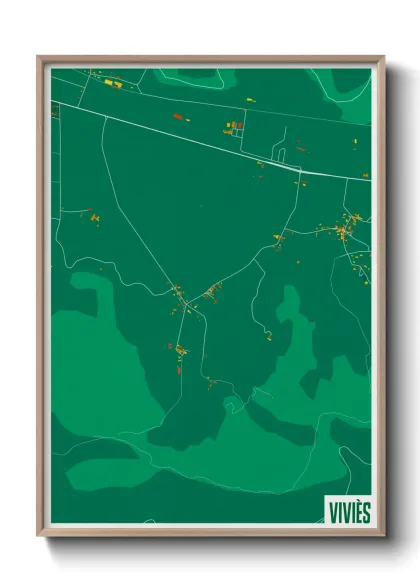 Une affiche de carte sur Viviès