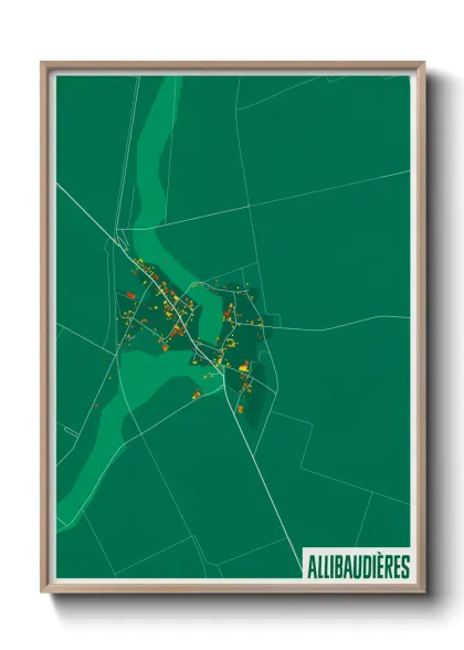 Une affiche de carte sur Allibaudières