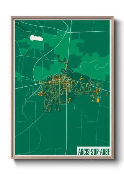 Une affiche de carte sur Arcis-sur-Aube