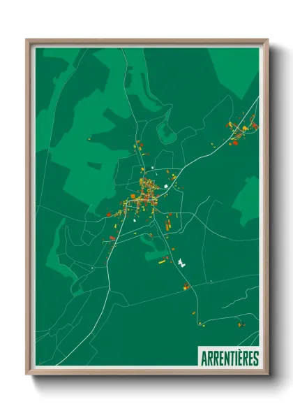 Une affiche de carte sur Arrentières