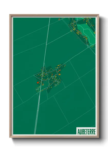 Une affiche de carte sur Aubeterre