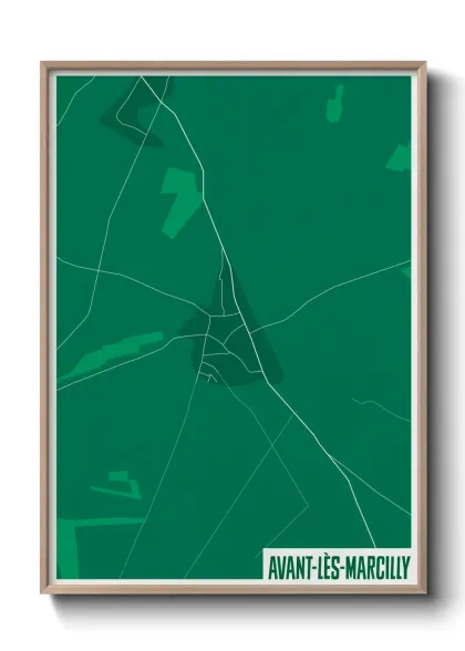 Une affiche de carte sur Avant-lès-Marcilly