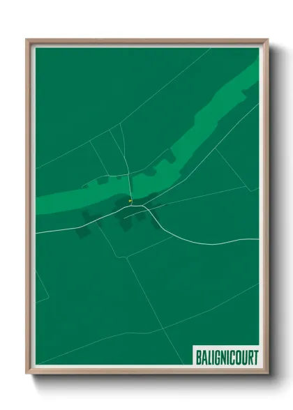 Une affiche de carte sur Balignicourt