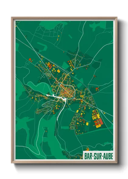 Une affiche de carte sur Bar-sur-Aube