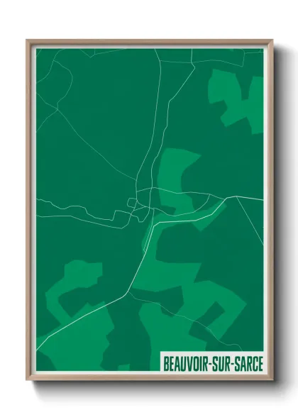 Une affiche de carte sur Beauvoir-sur-Sarce