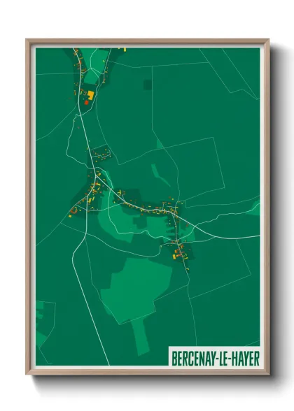 Une affiche de carte sur Bercenay-le-Hayer