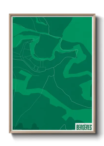 Une affiche de carte sur Bergères