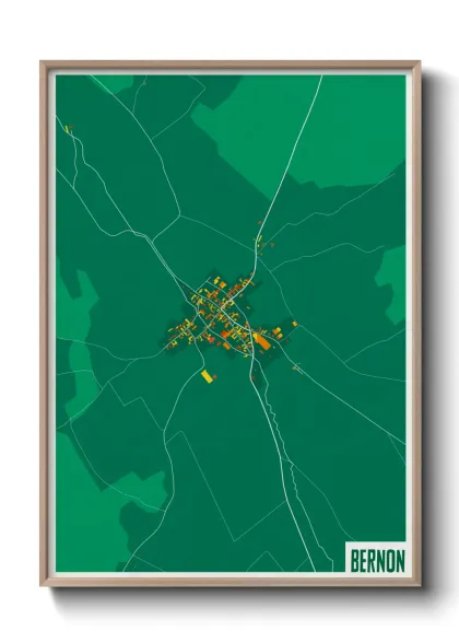 Une affiche de carte sur Bernon