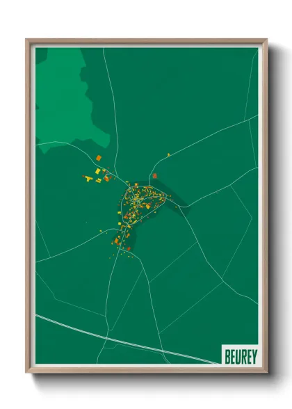 Une affiche de carte sur Beurey