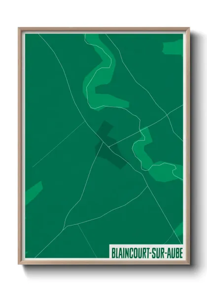 Une affiche de carte sur Blaincourt-sur-Aube