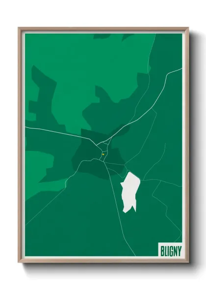 Une affiche de carte sur Bligny