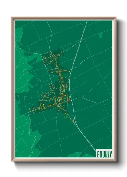 Une affiche de carte sur Bouilly