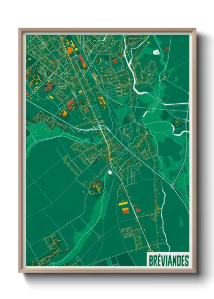 Une affiche de carte sur Bréviandes