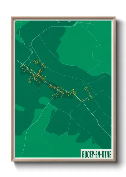 Une affiche de carte sur Bucey-en-Othe