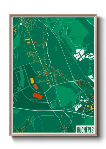 Une affiche de carte sur Buchères