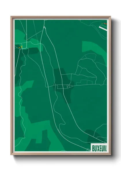 Une affiche de carte sur Buxeuil