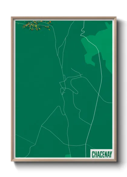 Une affiche de carte sur Chacenay