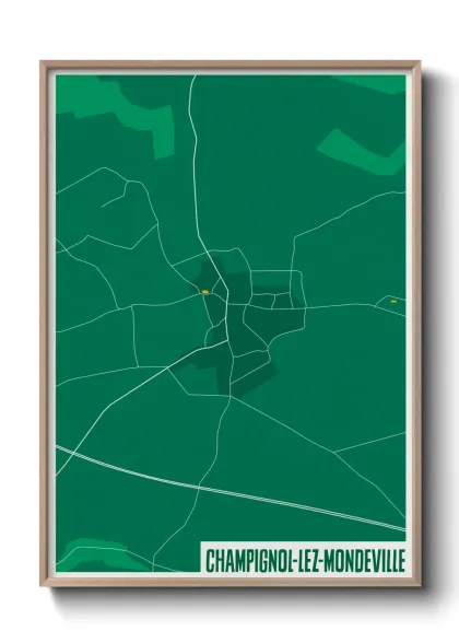 Une affiche de carte sur Champignol-lez-Mondeville