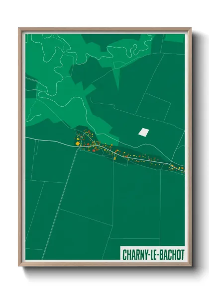 Une affiche de carte sur Charny-le-Bachot