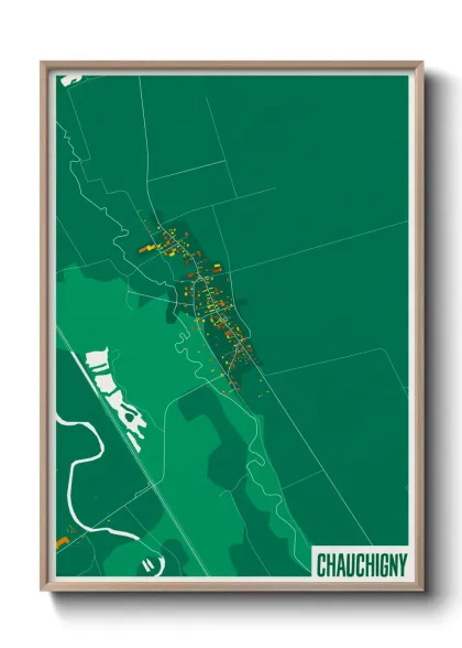 Une affiche de carte sur Chauchigny