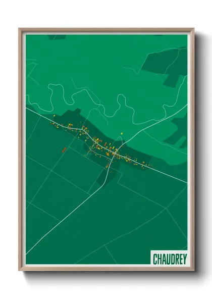 Une affiche de carte sur Chaudrey