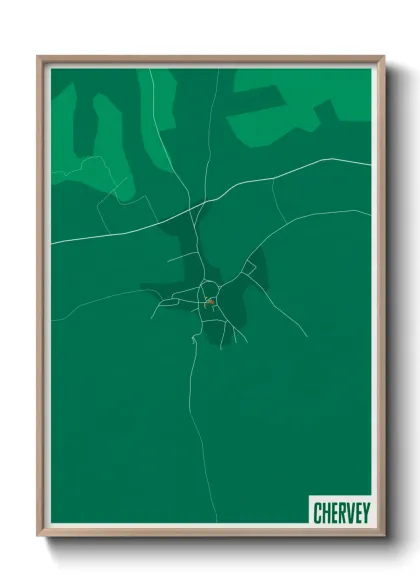 Une affiche de carte sur Chervey