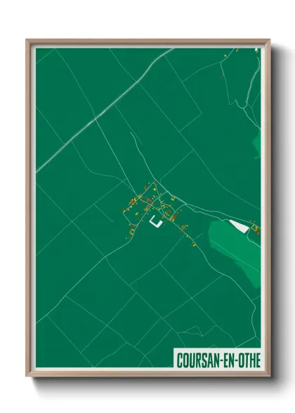 Une affiche de carte sur Coursan-en-Othe