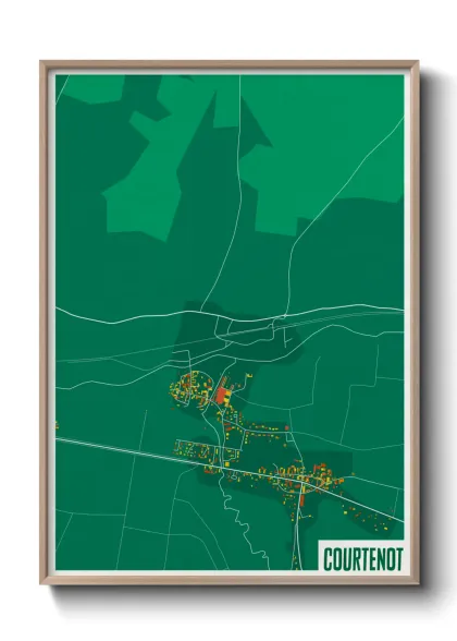 Une affiche de carte sur Courtenot