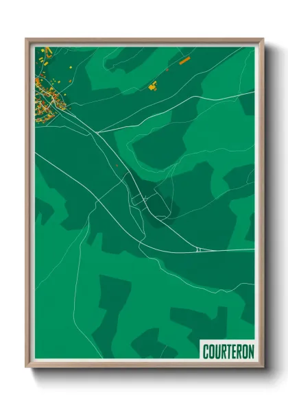 Une affiche de carte sur Courteron
