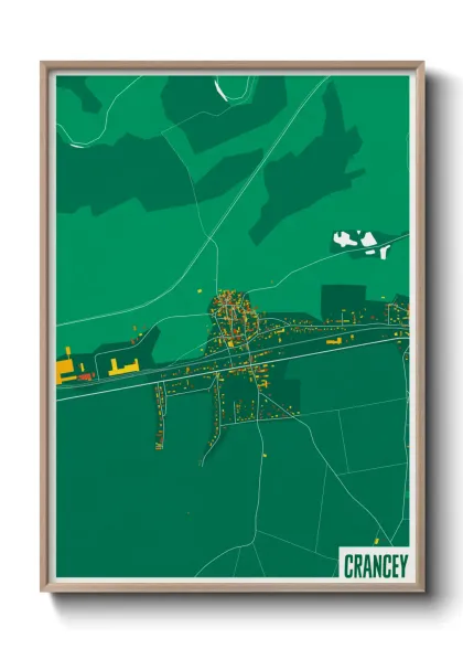 Une affiche de carte sur Crancey