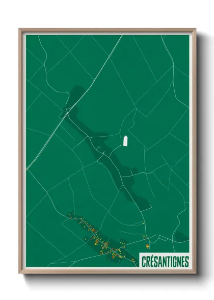 Une affiche de carte sur Crésantignes