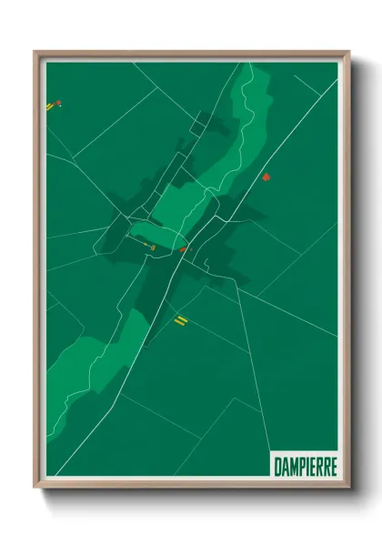 Une affiche de carte sur Dampierre