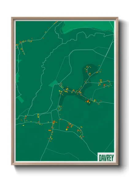 Une affiche de carte sur Davrey