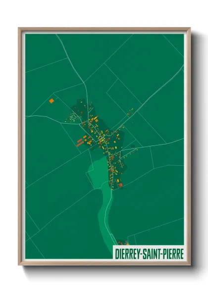 Une affiche de carte sur Dierrey-Saint-Pierre