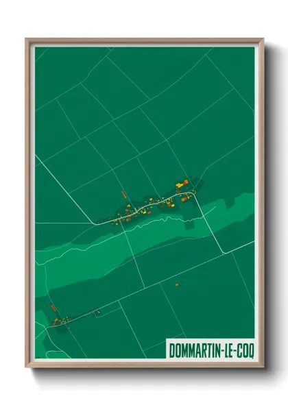 Une affiche de carte sur Dommartin-le-Coq