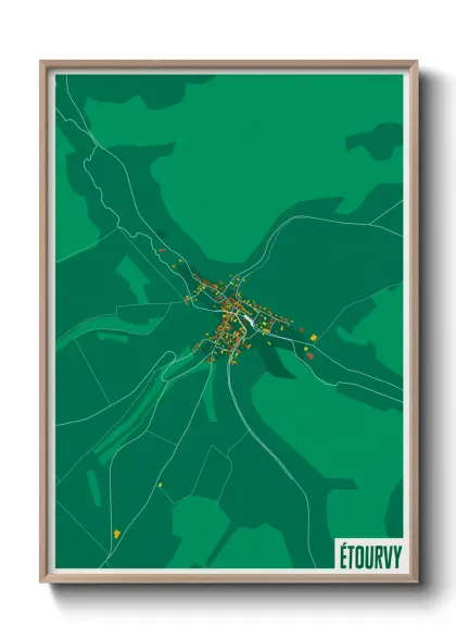 Une affiche de carte sur Étourvy