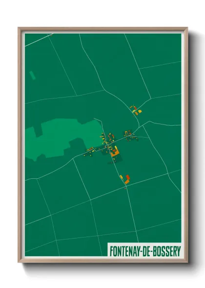 Une affiche de carte sur Fontenay-de-Bossery
