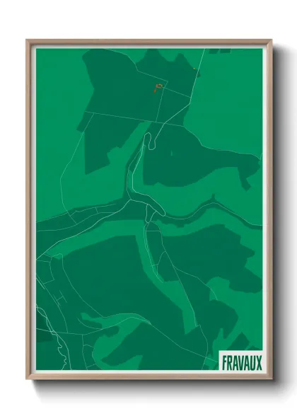 Une affiche de carte sur Fravaux