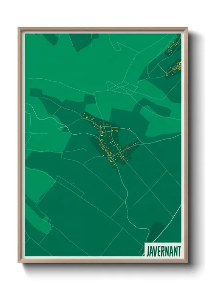 Une affiche de carte sur Javernant