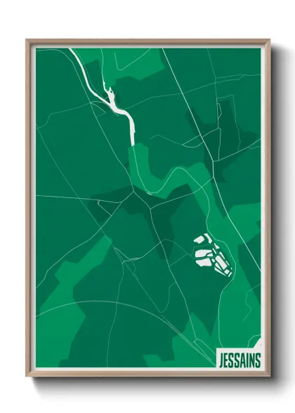 Une affiche de carte sur Jessains