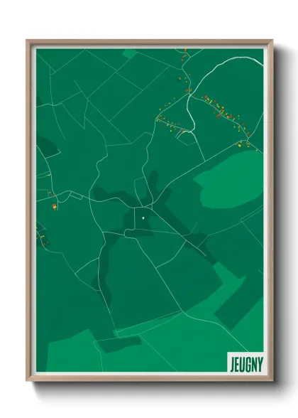 Une affiche de carte sur Jeugny