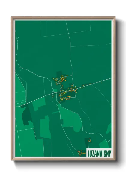 Une affiche de carte sur Juzanvigny