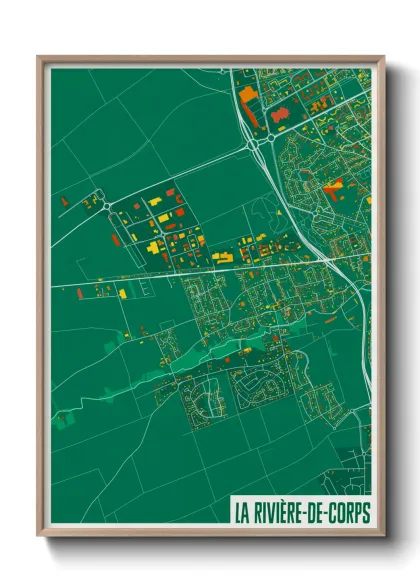 Une affiche de carte sur La Rivière-de-Corps
