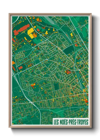 Une affiche de carte sur Les Noës-près-Troyes