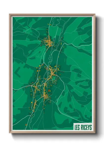 Une affiche de carte sur Les Riceys