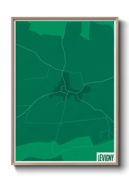 Une affiche de carte sur Lévigny