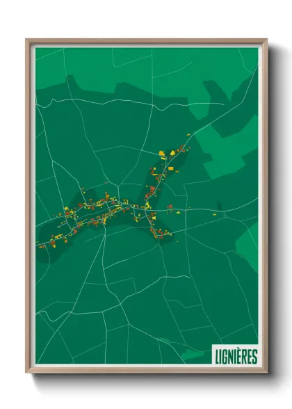 Une affiche de carte sur Lignières