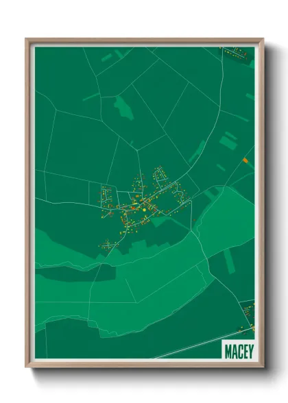 Une affiche de carte sur Macey