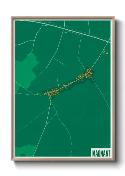 Une affiche de carte sur Magnant