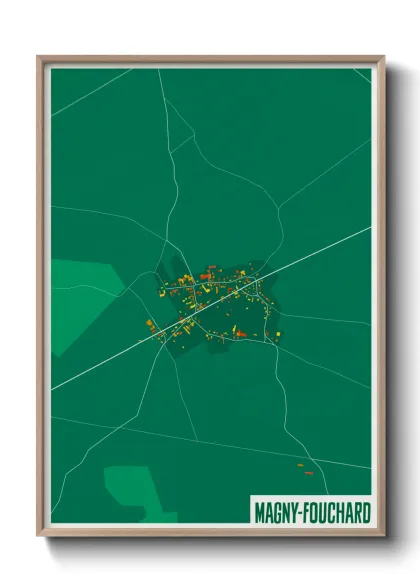 Une affiche de carte sur Magny-Fouchard